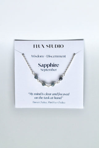 Birthstone Bar Necklace - Sapphire (September) - Wisdom