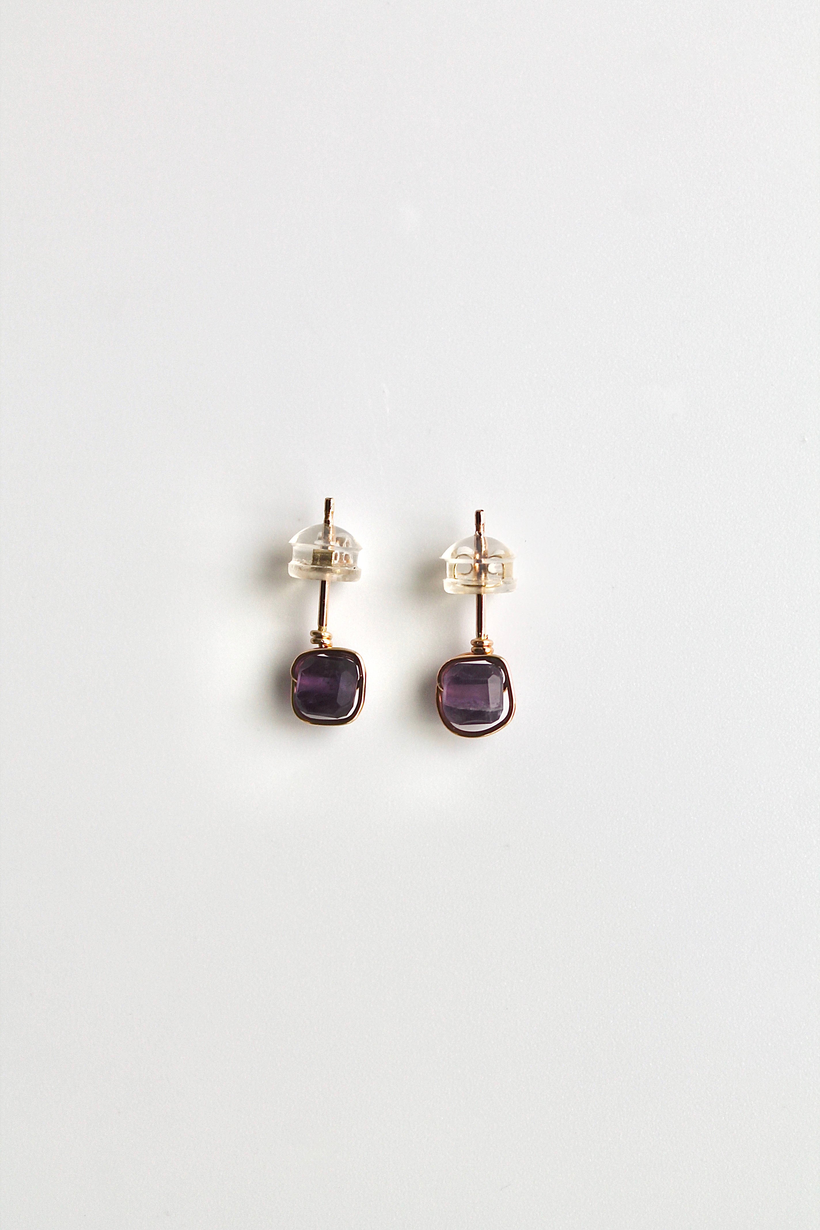 Birthstone Studs - Amethyst (February) - Serenity