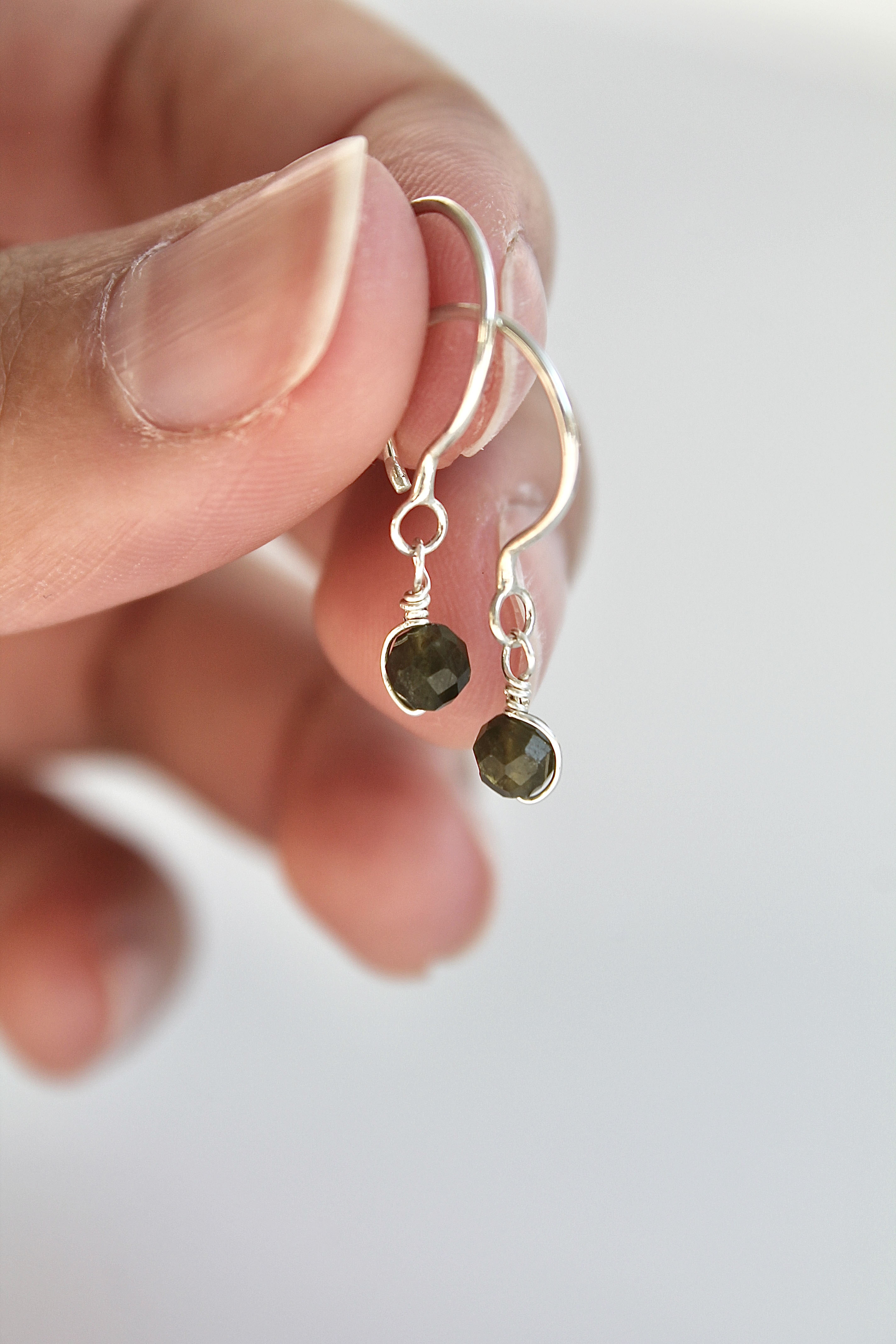 Threader Hoops (Green Tourmaline)