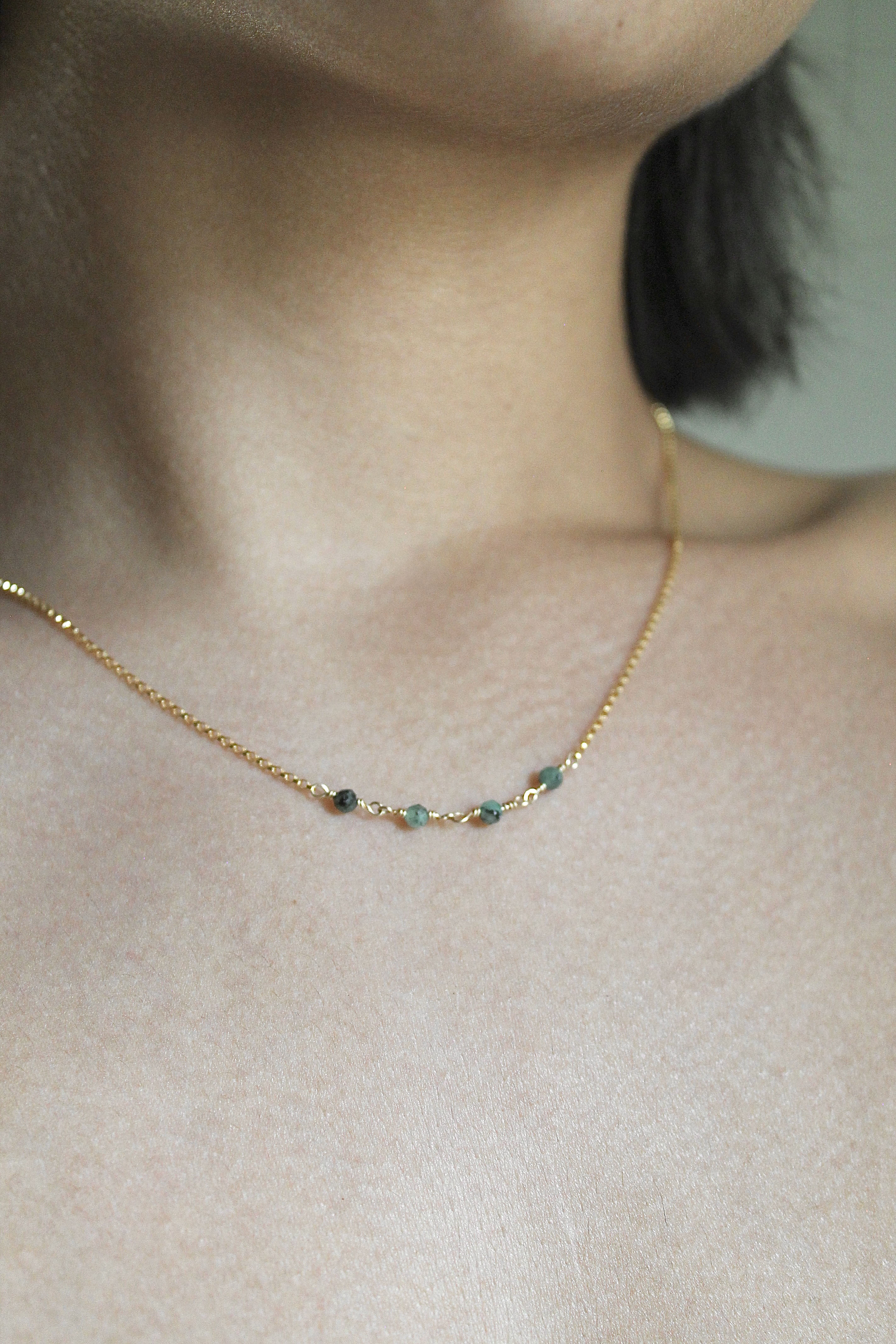 Birthstone Bar Necklace - Emerald (May) - Rejuvenation