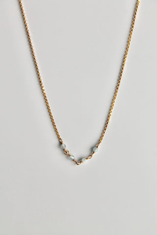 Collar con barra de piedra natal - Aguamarina (marzo) - Profundidad emocional