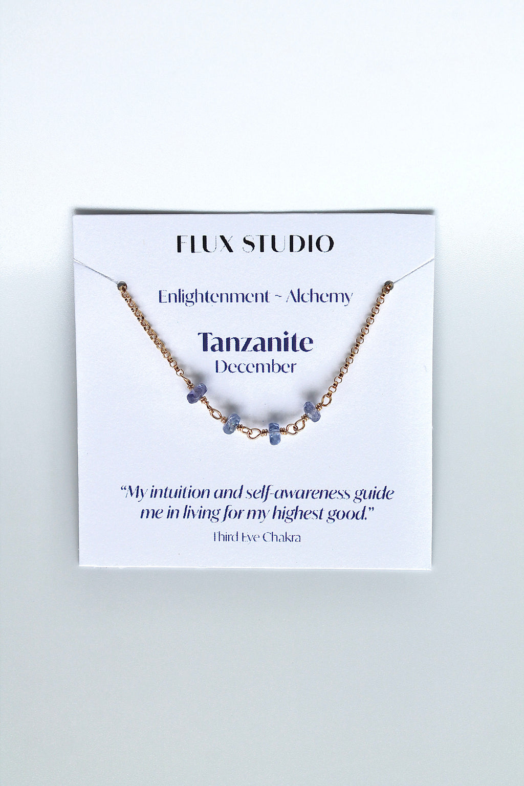 Birthstone Bar Necklace - Tanzanite (December) - Enlightenment