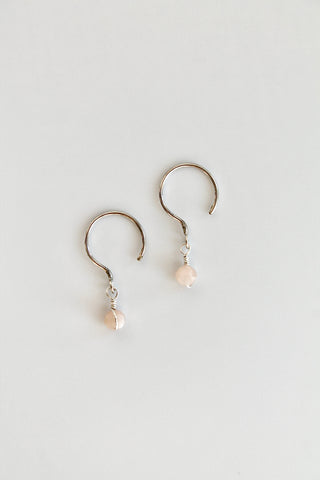 Threader Hoops (Peach Moonstone)