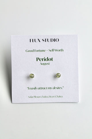 Birthstone Studs - Peridot (August) - Good Fortune
