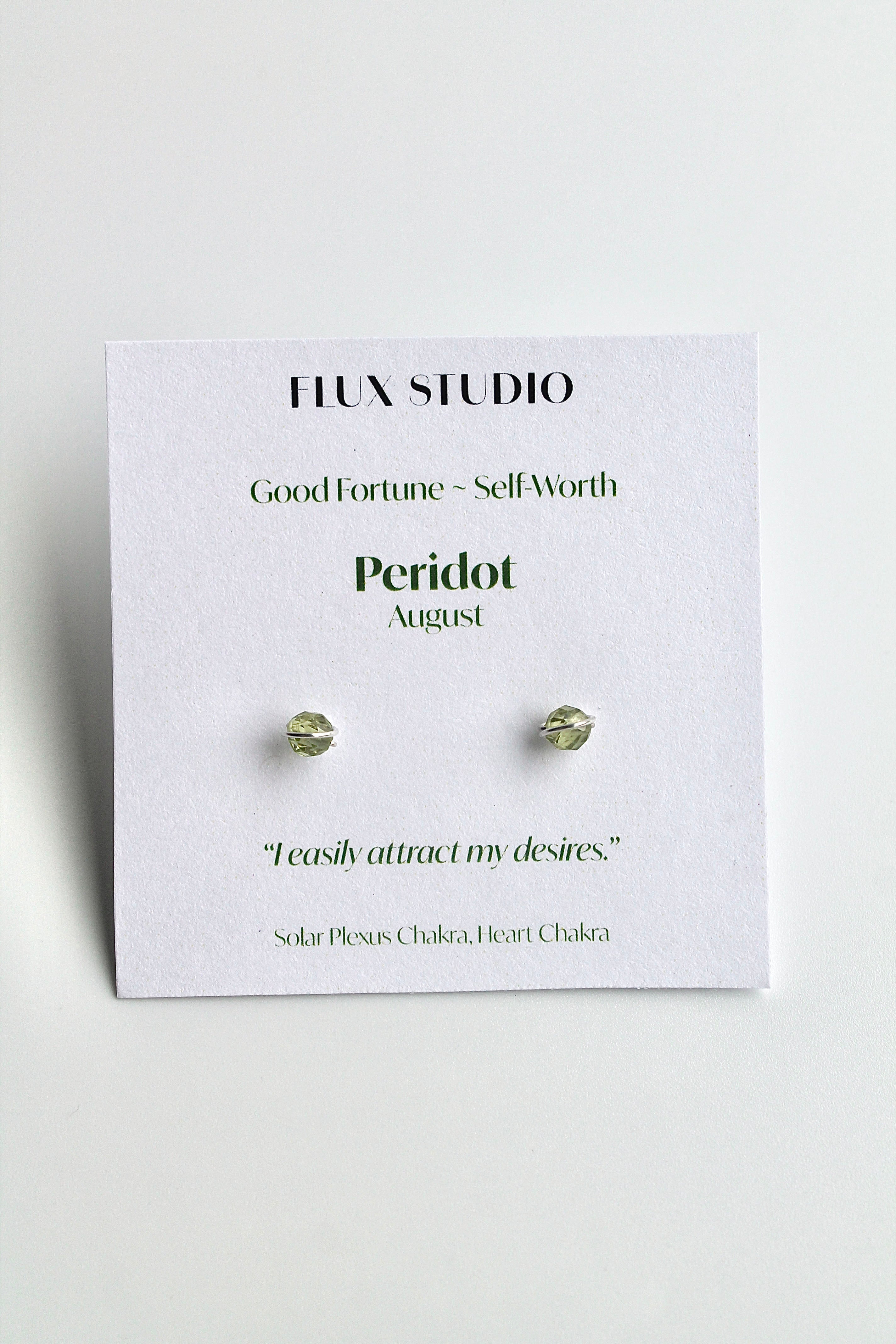 Birthstone Studs - Peridot (August) - Good Fortune