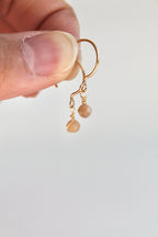 Threader Hoops (Peach Moonstone)