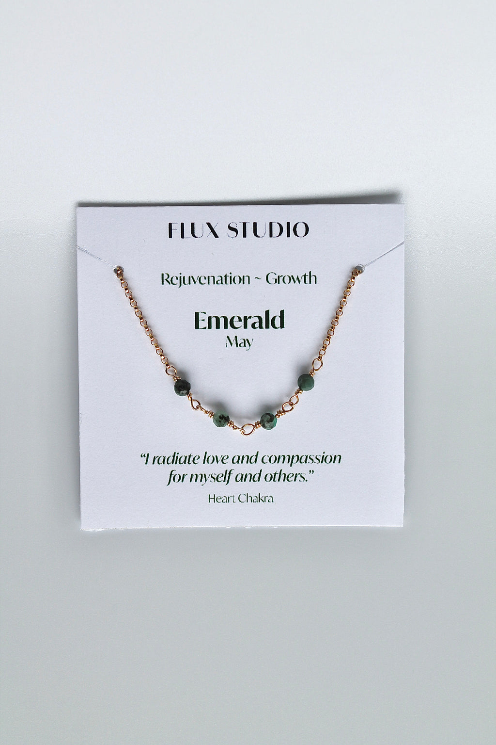 Birthstone Bar Necklace - Emerald (May) - Rejuvenation