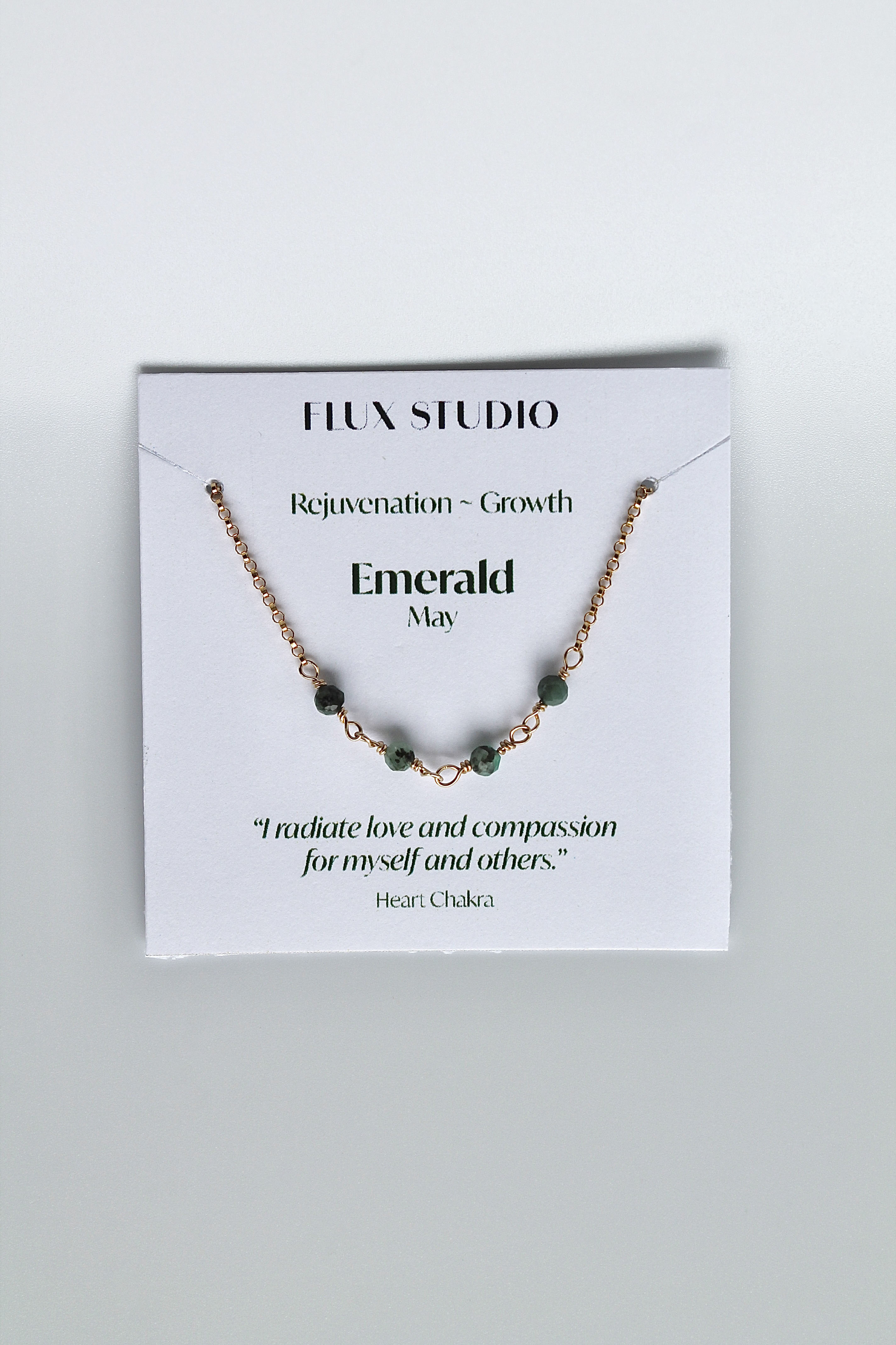 Birthstone Bar Necklace - Emerald (May) - Rejuvenation