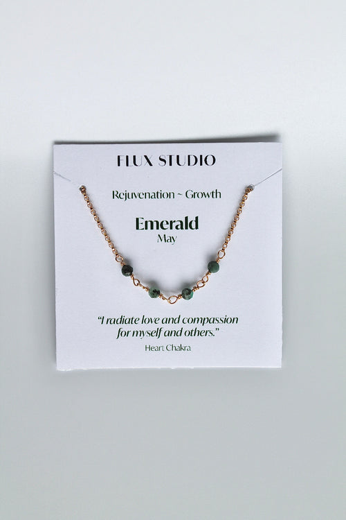 Birthstone Bar Necklace - Emerald (May) - Rejuvenation