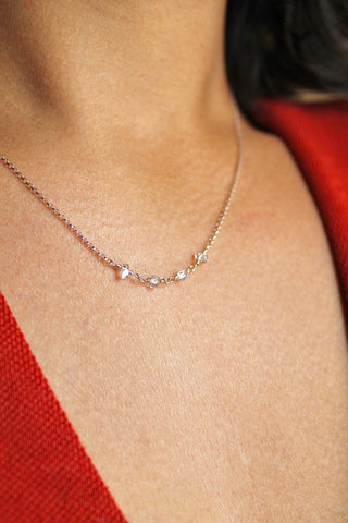 Collier barrette pierre de naissance - Diamant Herkimer (avril) - Divine Connection