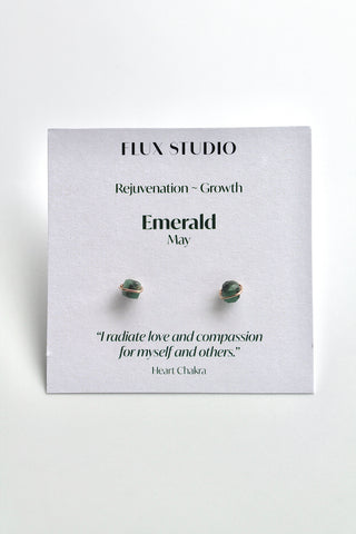 Birthstone Studs - Emerald (May) - Rejuvenation