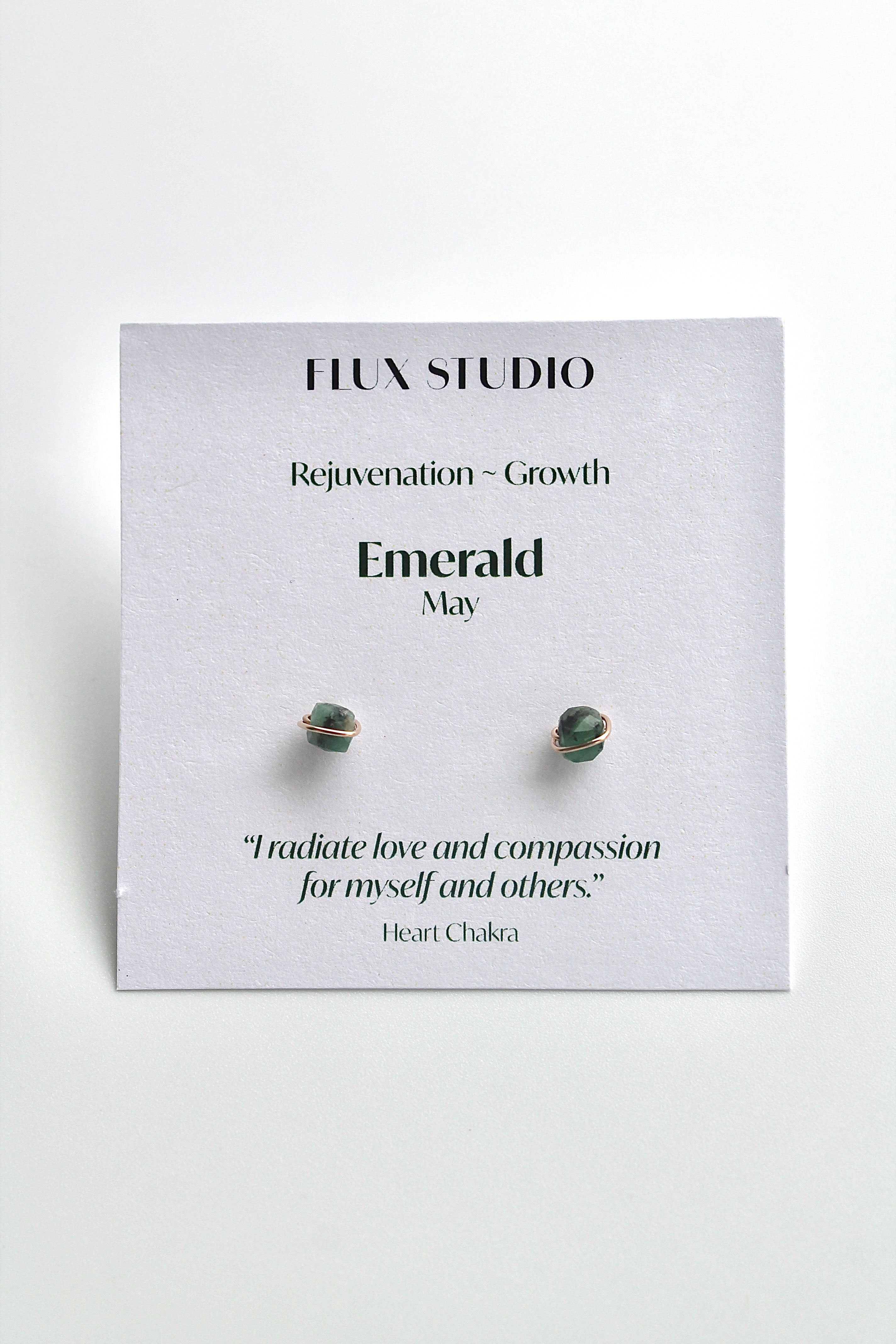 Birthstone Studs - Emerald (May) - Rejuvenation