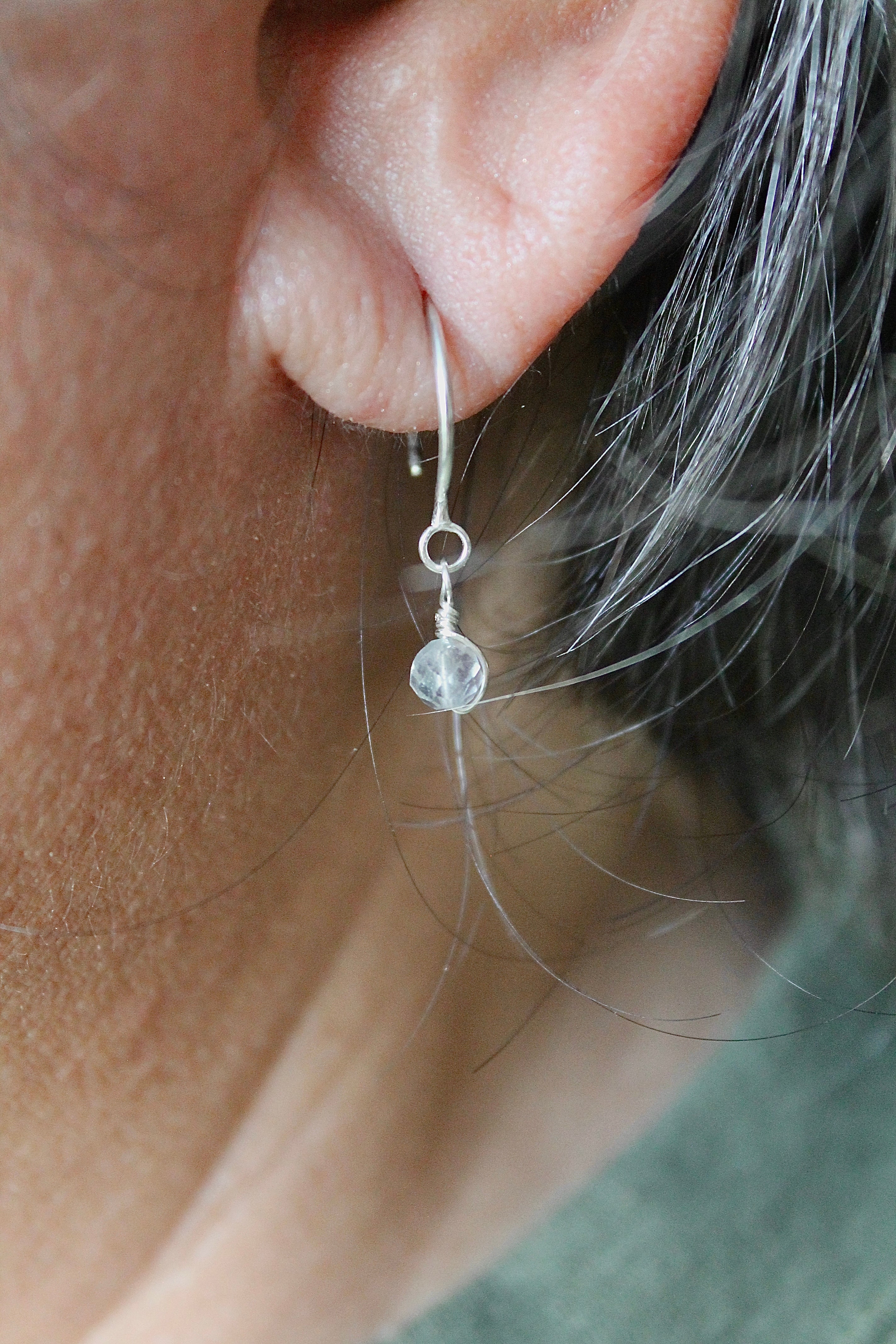 Threader Hoops (Labradorite)