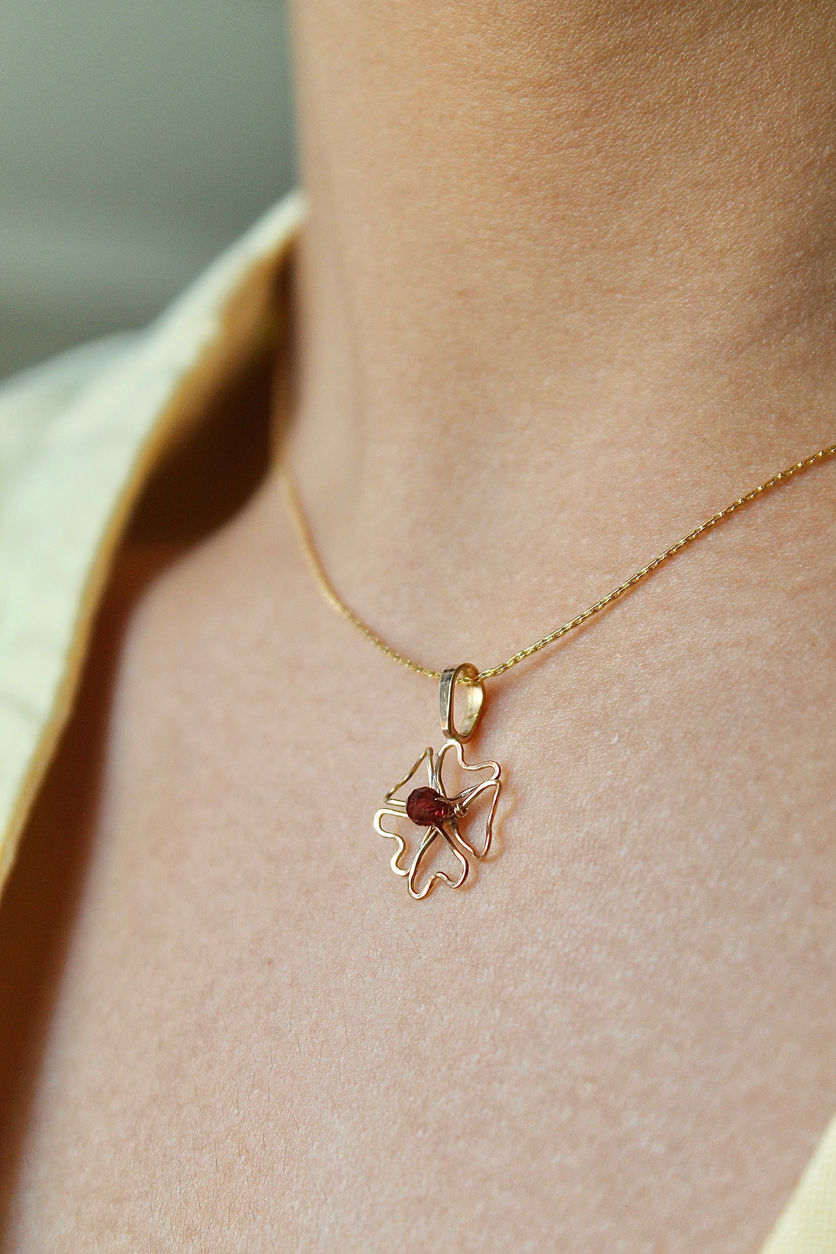 Phlox & Tourmaline Pendant Necklace