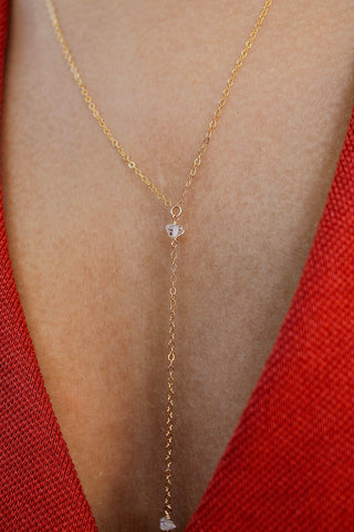 Herkimer Diamond Lariat Necklace
