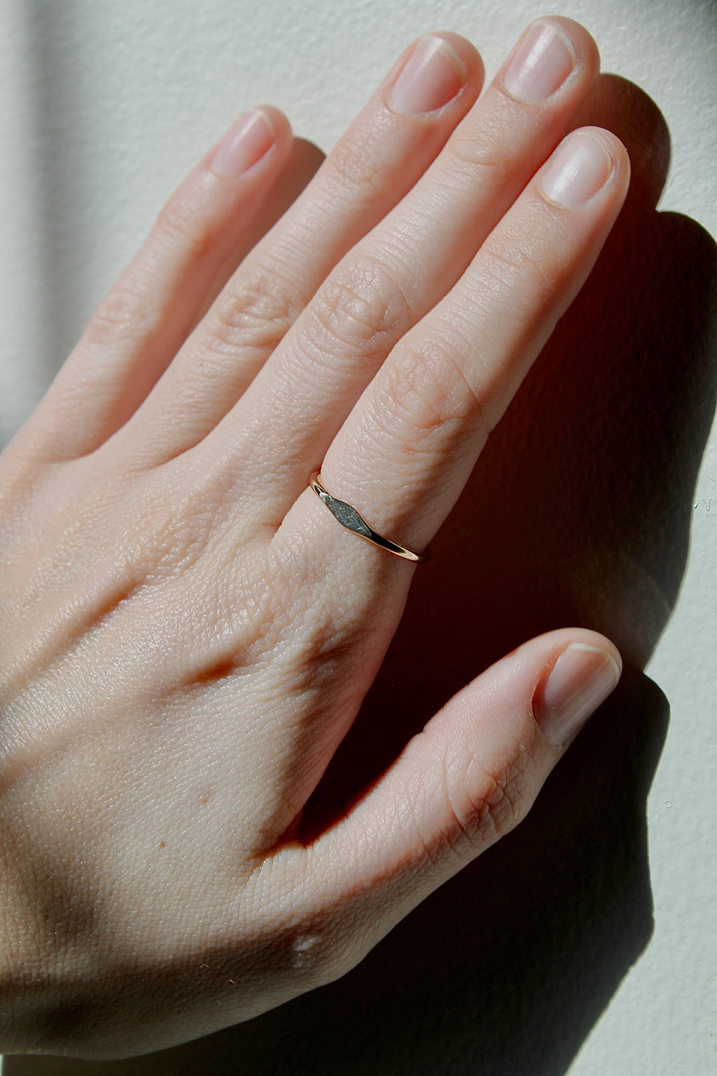 Hammered Mini Signet Ring