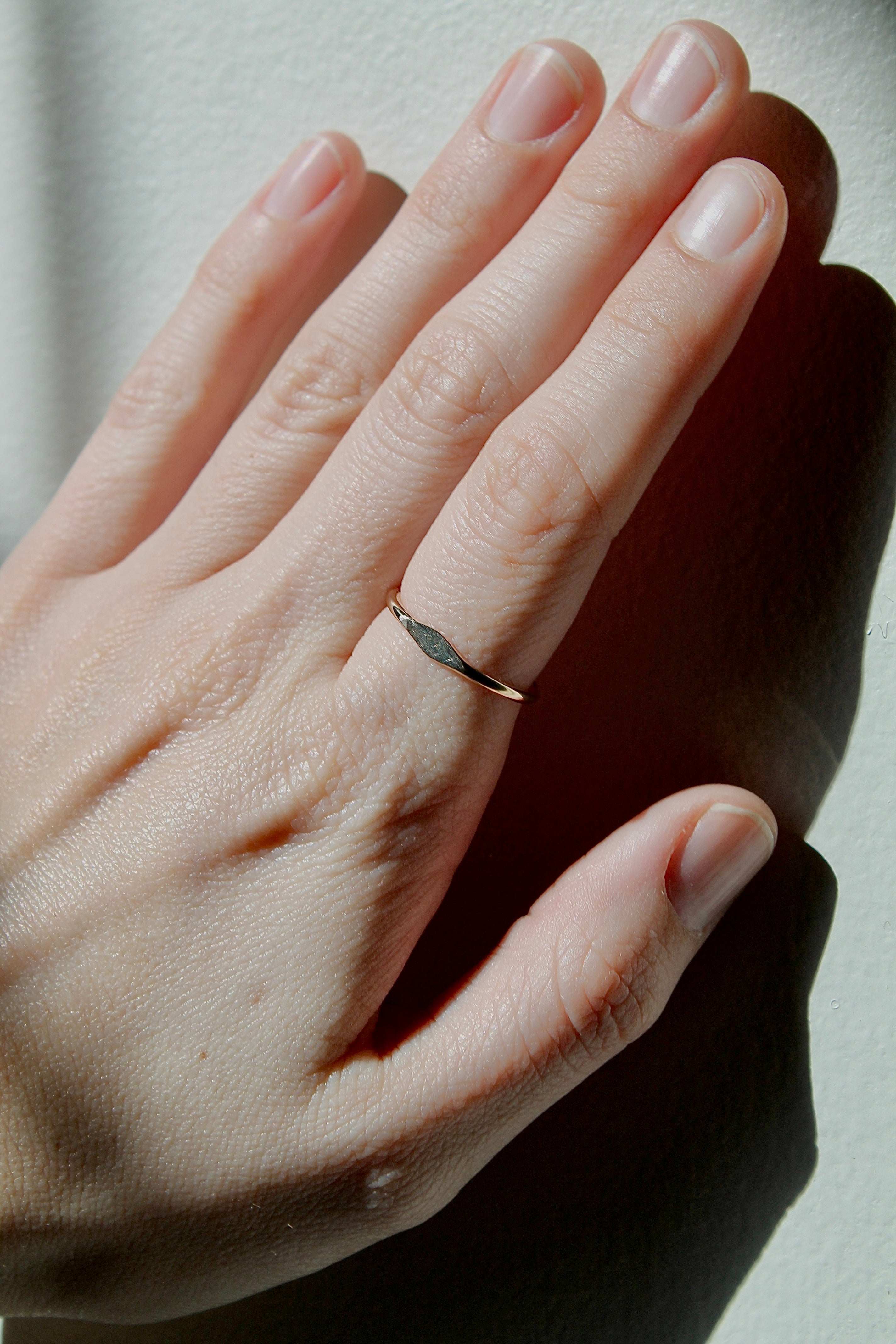 Hammered Mini Signet Ring