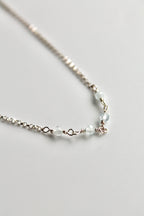 Collar con barra de piedra natal - Aguamarina (marzo) - Profundidad emocional