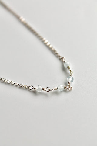 Birthstone Bar Necklace - Aquamarine (March) - Emotional Depth