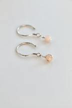 Threader Hoops (Peach Moonstone)