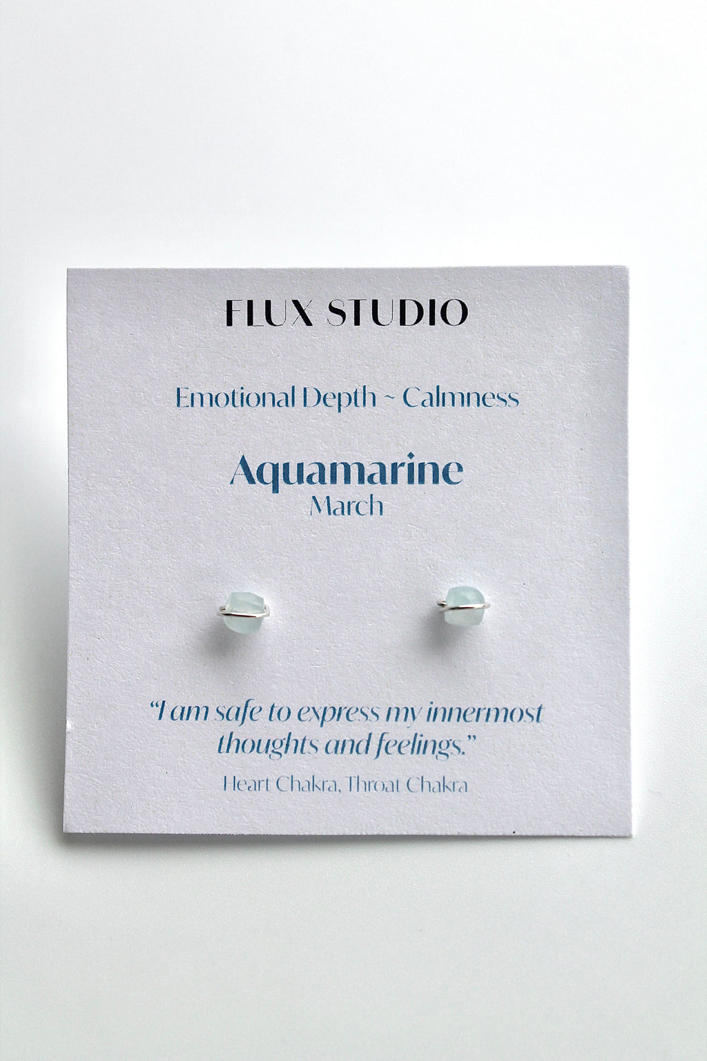 Birthstone Studs - Aquamarine (March) - Emotional Depth