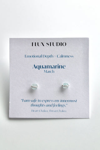 Birthstone Studs - Aquamarine (March) - Emotional Depth