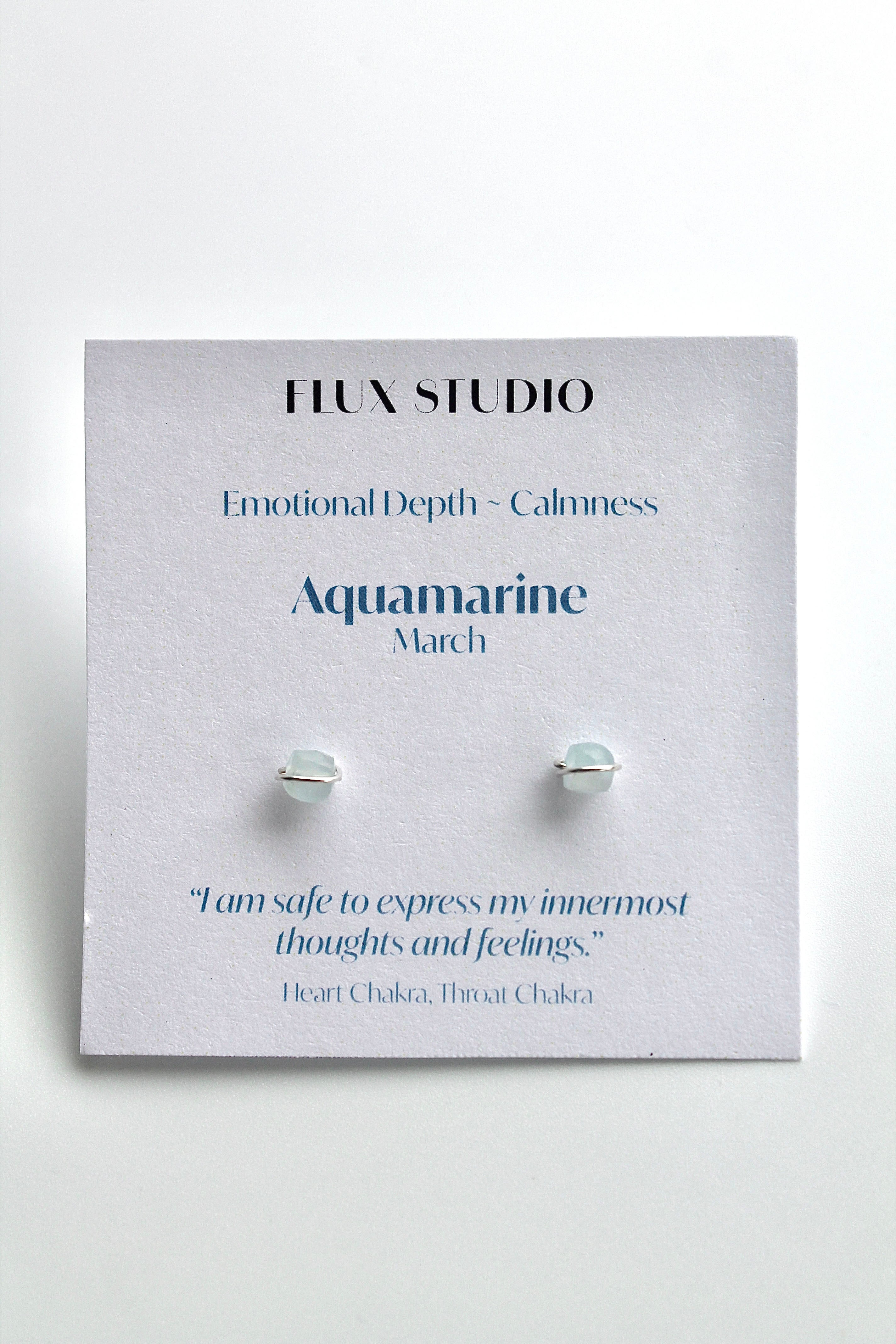 Birthstone Studs - Aquamarine (March) - Emotional Depth