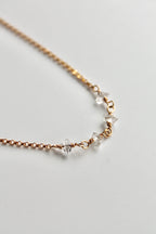 Collar con barra de piedra natal - Diamante Herkimer (abril) - Conexión Divina