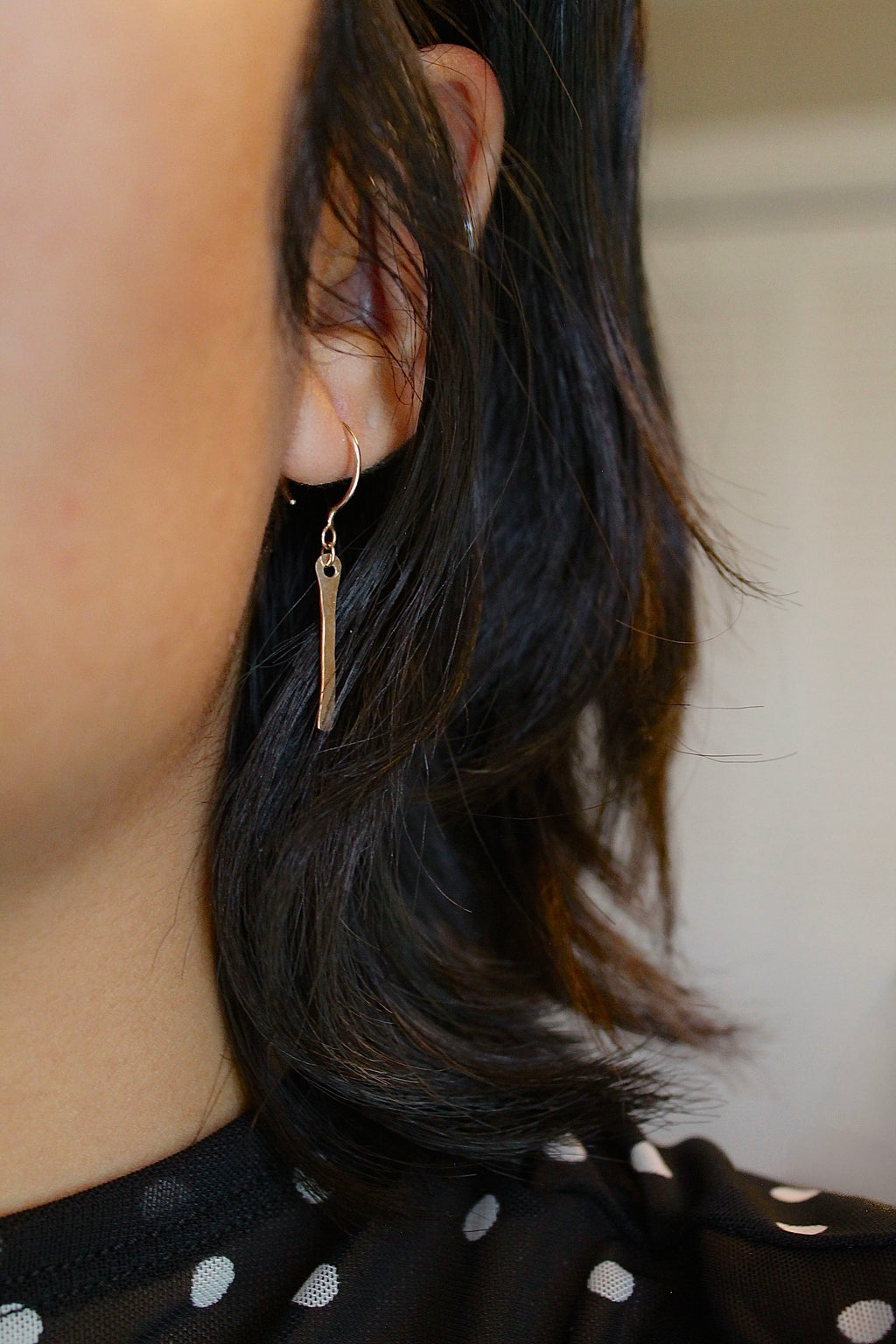 Threader Hoops (with Dangly Hammered Bar)