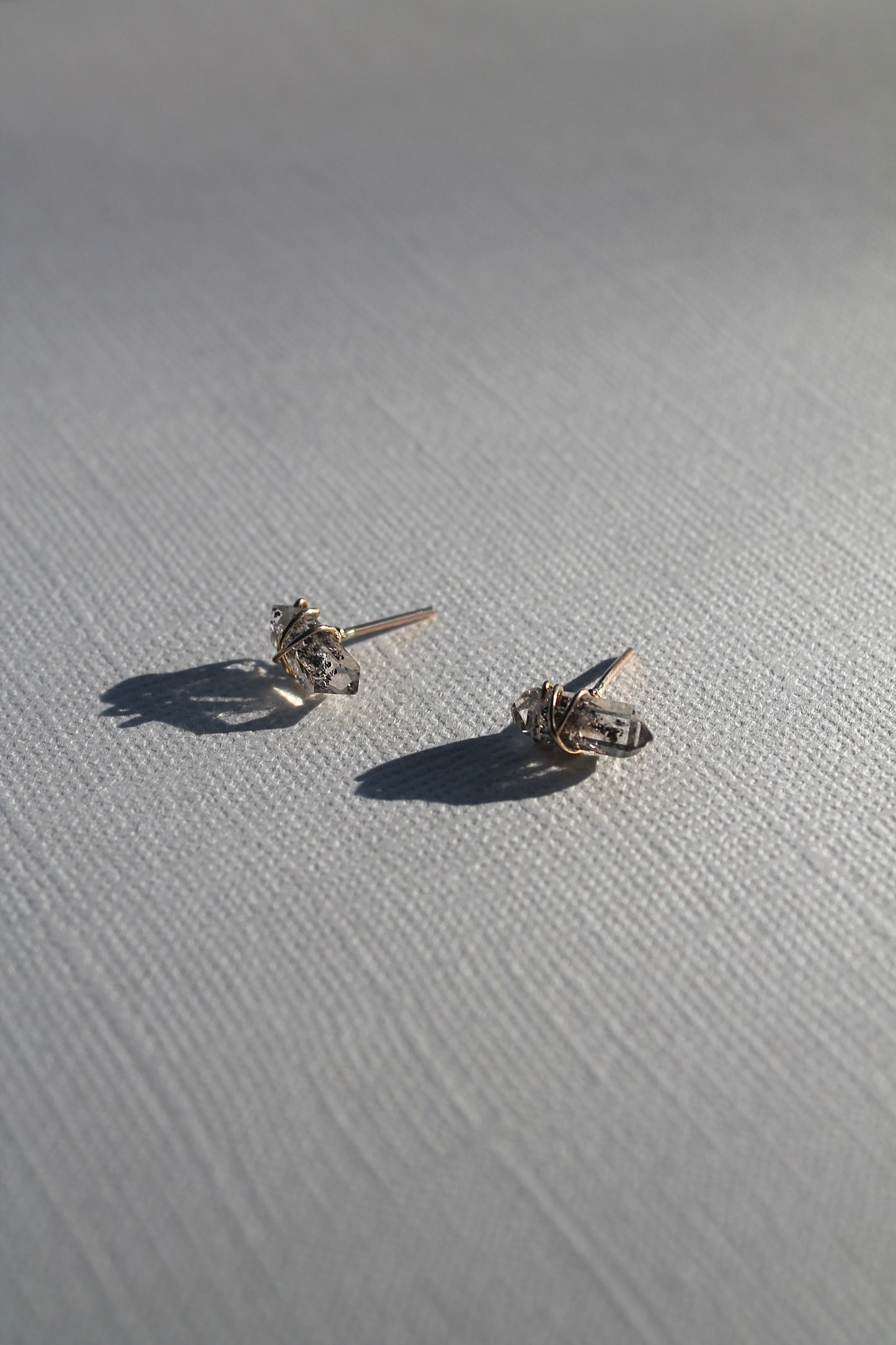 HERKIMER DIAMOND STUDS - 14K GOLD FILLED