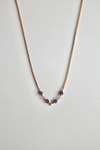 Collar con barra de piedra natal: Amatista (febrero) - Serenity