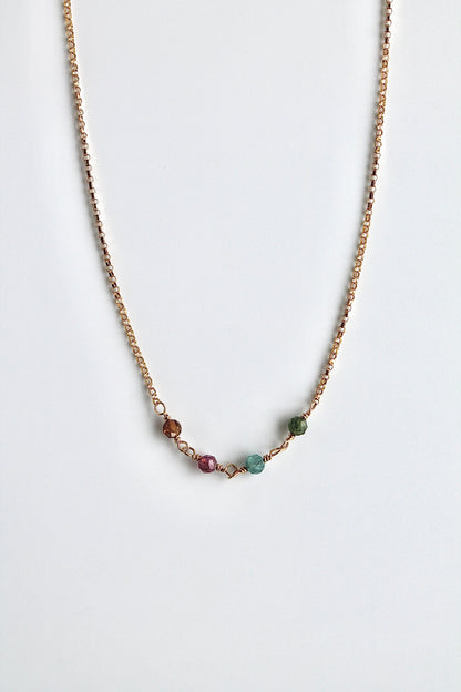 Birthstone Bar Necklace - Tourmaline (October) - Alignment