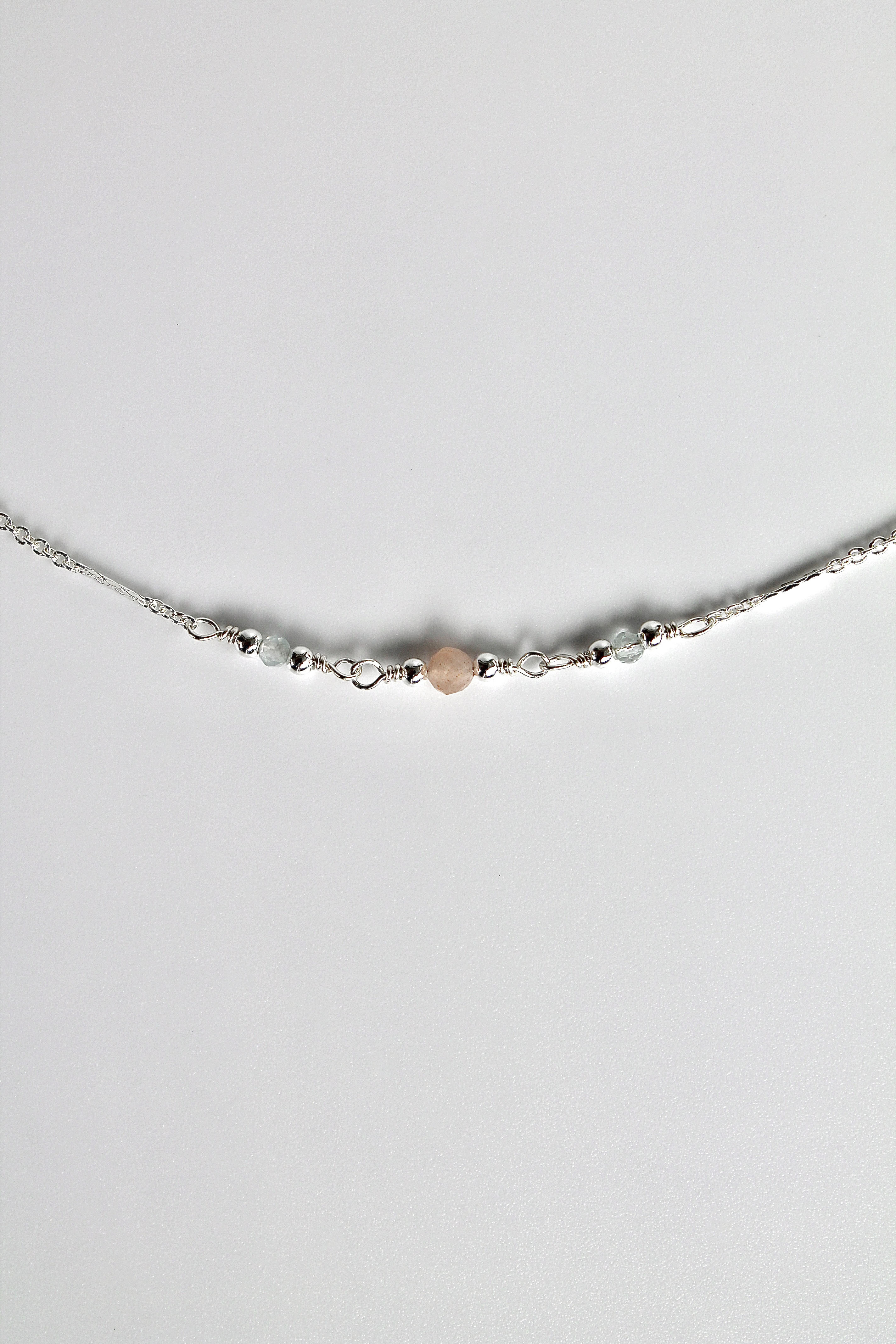 Embracing Change Healing Bracelet (Aquamarine & Peach Moonstone)