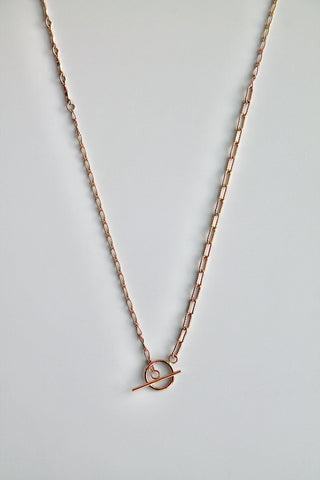 Toggle Clasp Patchwork Chain Necklace