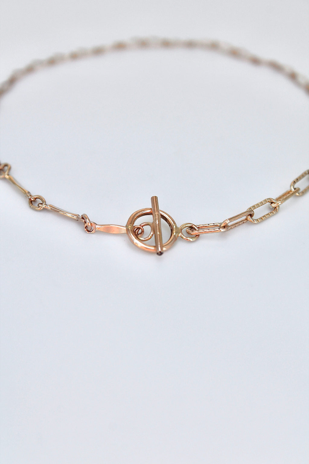 Toggle Clasp Patchwork Chain Bracelet