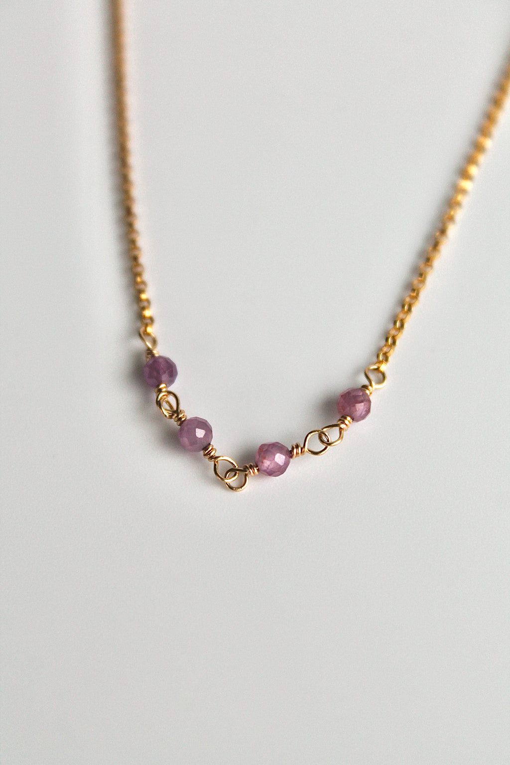 Collier barrette pierre de naissance - Rubis (juillet) - Passion