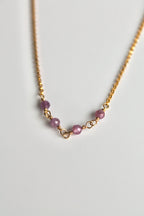 Collier barrette pierre de naissance - Rubis (juillet) - Passion