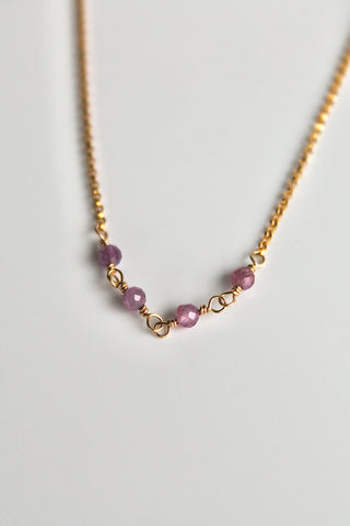 Birthstone Bar Necklace - Ruby (July) - Passion