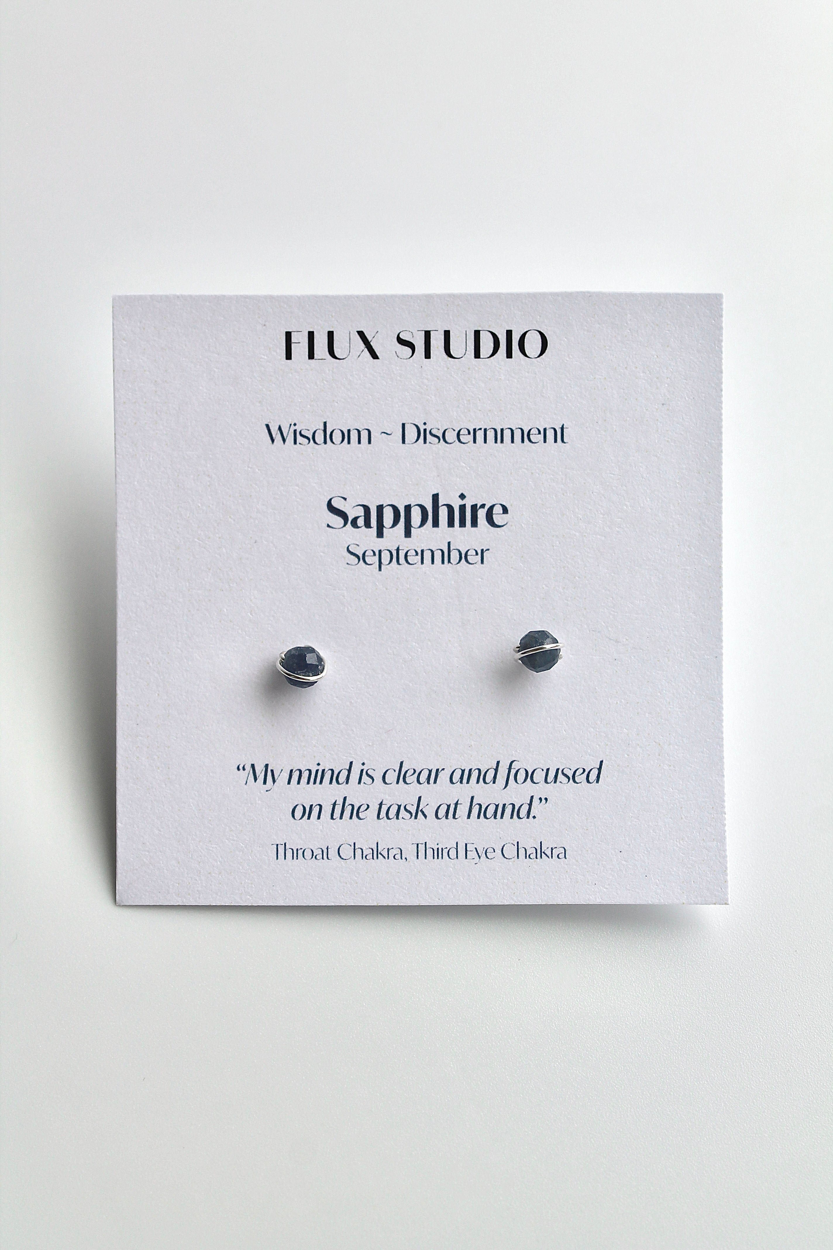 Birthstone Studs - Sapphire (September) - Wisdom