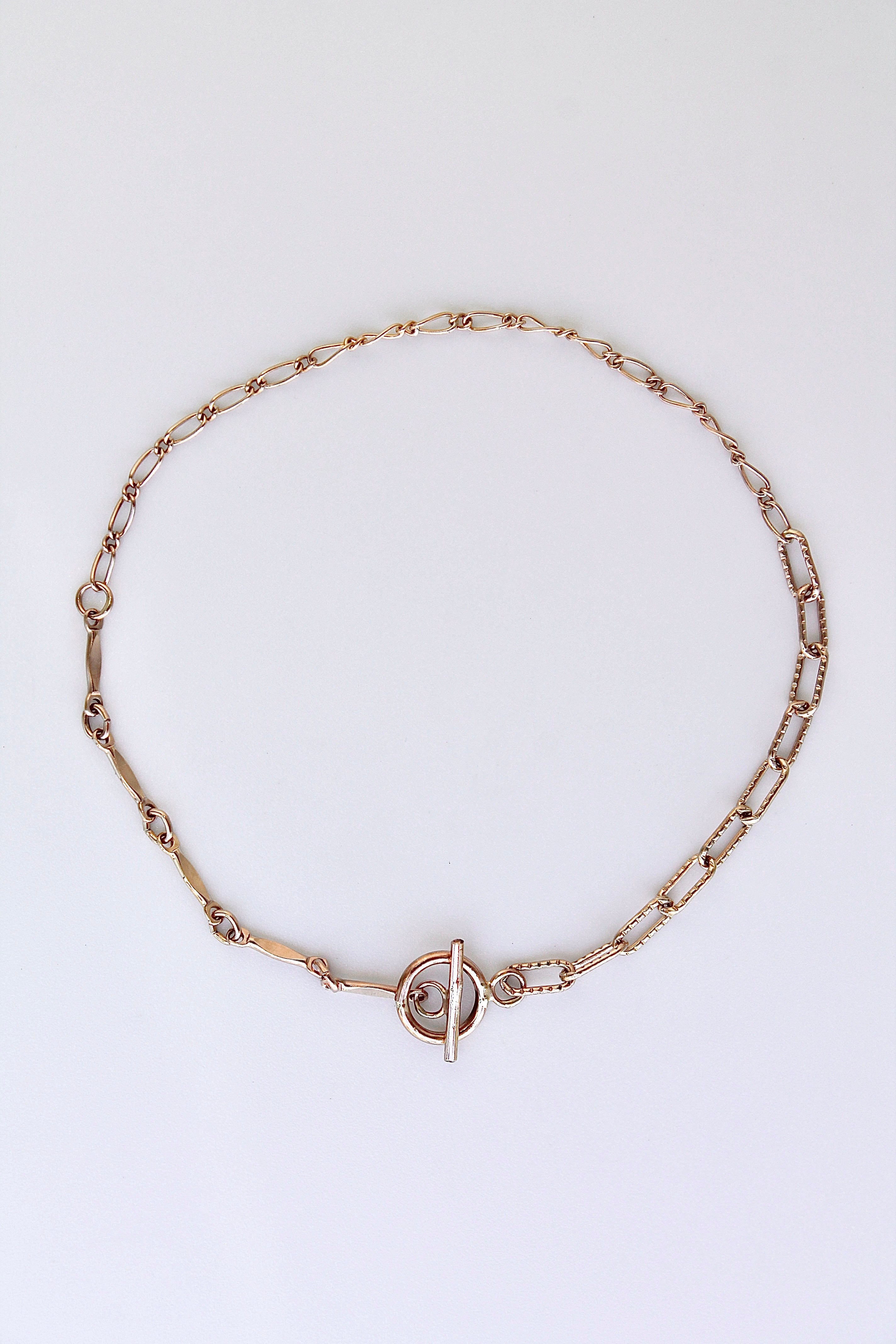 Toggle Clasp Patchwork Chain Bracelet