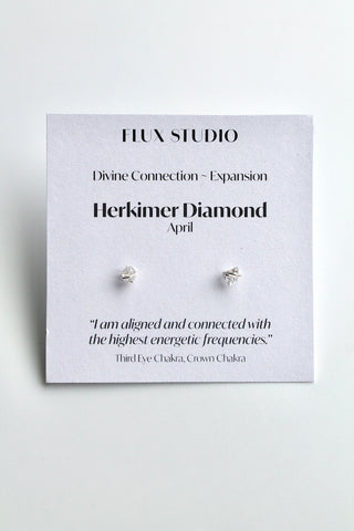 Birthstone Studs - Herkimer Diamond (April) - Divine Connection