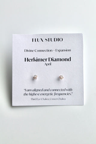Birthstone Studs - Herkimer Diamond (April) - Divine Connection