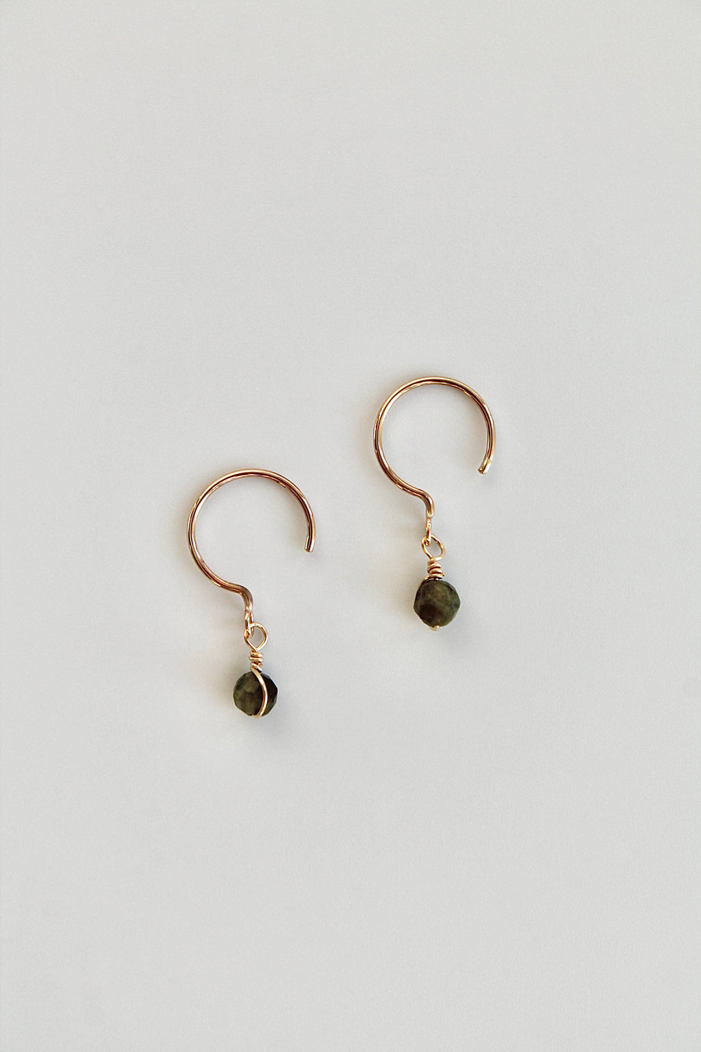 Threader Hoops (Green Tourmaline)