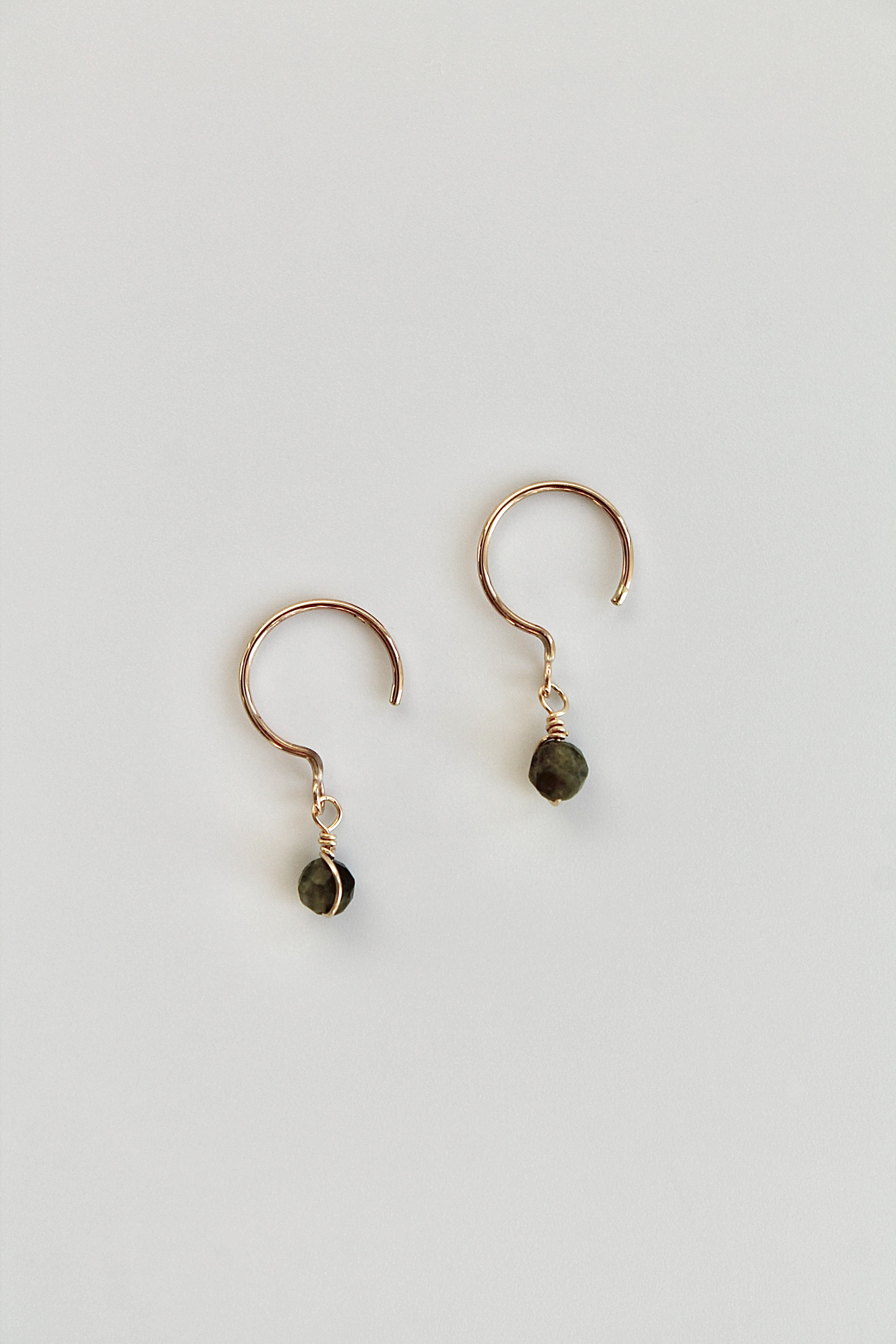 Threader Hoops (Green Tourmaline)