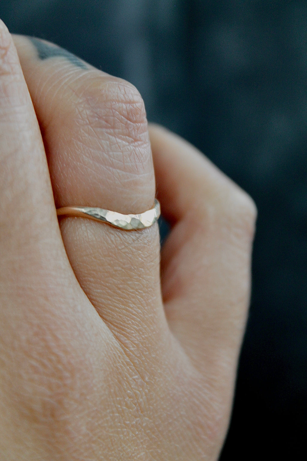 Wave Hammered Band Ring