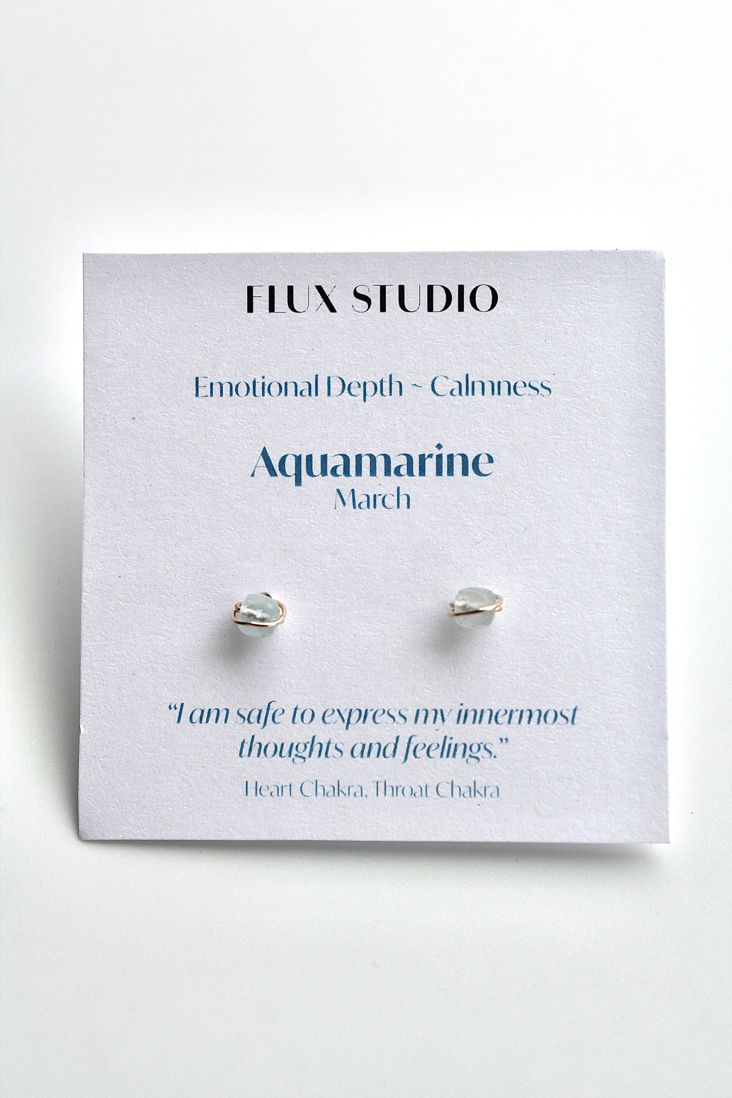 Birthstone Studs - Aquamarine (March) - Emotional Depth
