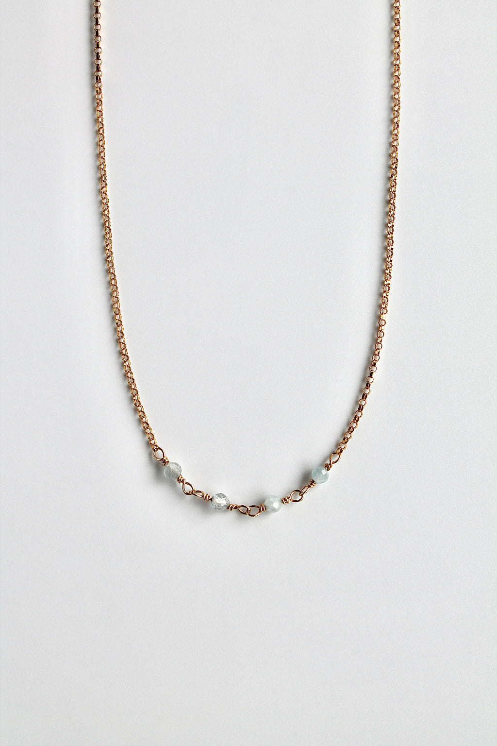 Birthstone Bar Necklace - Aquamarine (March) - Emotional Depth