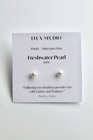 Birthstone Studs - Freshwater Pearl (June) - Purity