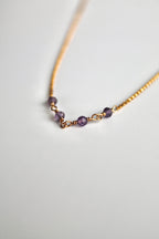 Collar con barra de piedra natal: Amatista (febrero) - Serenity