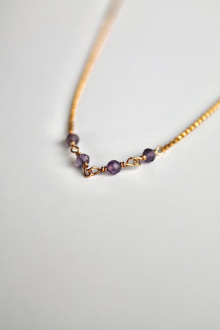 Birthstone Bar Necklace - Amethyst (February) - Serenity